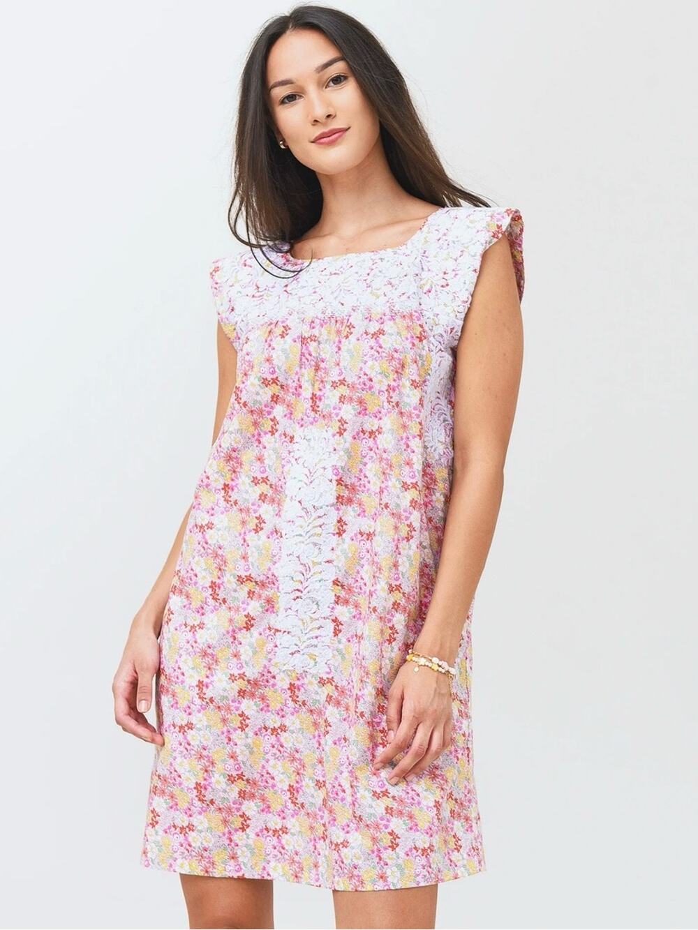 J. Marie Lela Pink Floral Embroidered Dress Small